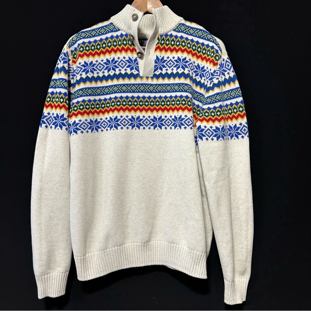 90s inspired RALPH LAUREN CHAPS | Christmas Nordic Fair Isle Knit Sweater L